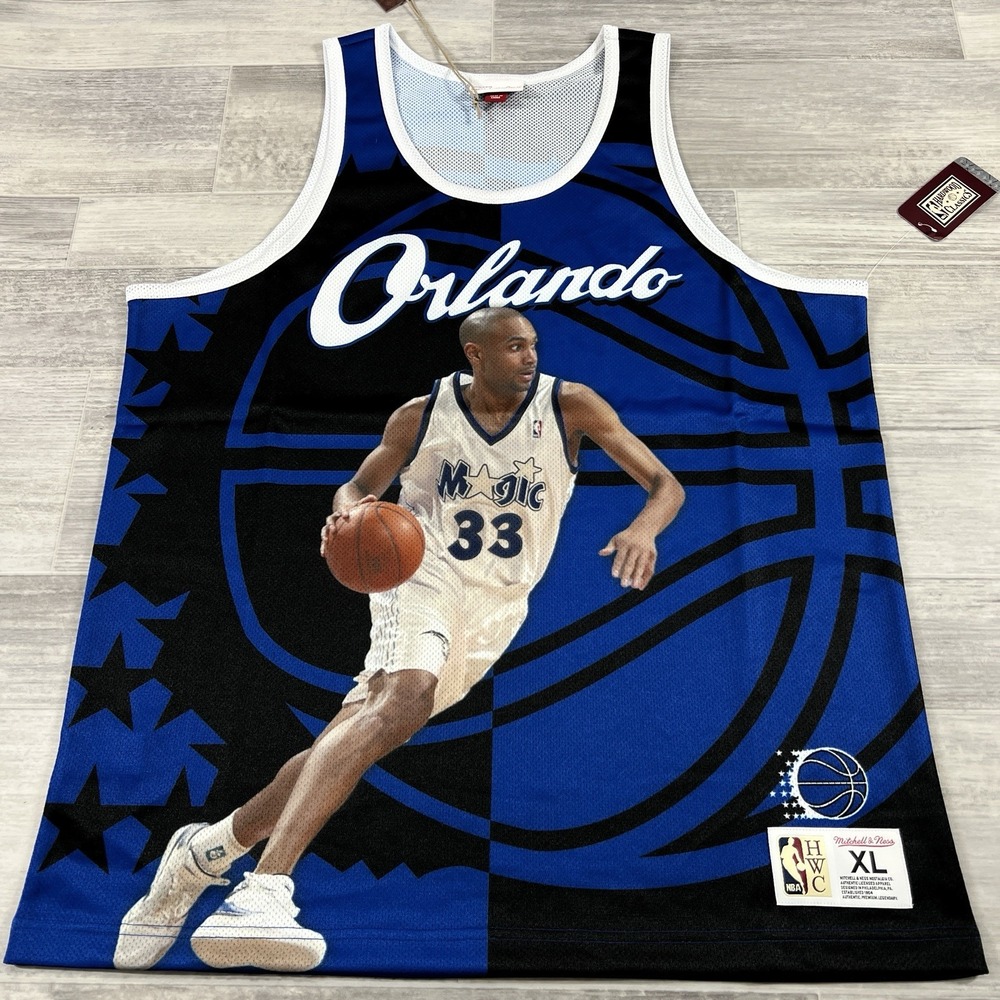 Mitchell & Ness Grant Hill Jersey Men's XL Blue Orlando Magic Sublimated AOP